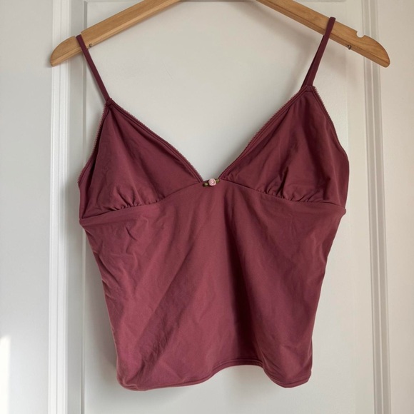 Skims Fits Everybody Picot Cami & Short Set in Beet, size large - Picture 2 of 7